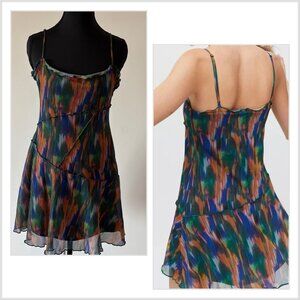 Urban Outfitters Babydoll Mini Dress Sz Small Multicolor Fairy Rainbow Coquette